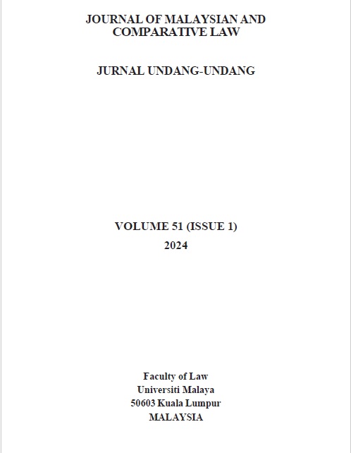 					View Vol. 51 No. 1 (2024): JOURNAL OF MALAYSIAN AND COMPARATIVE LAW 
				